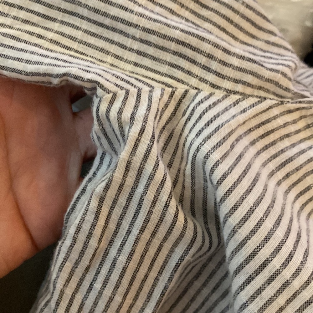 La Vie Rebecca Taylor Off Shoulder Embroidered Striped Blouse🖤🤍🖤 - Picture 10 of 13